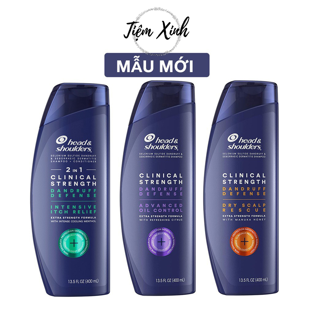 Dầu gội trị gàu Head Shoulders Clinical Strength Shampoo Mỹ 400ml sạch gàu, giảm ngứa, kiểm soát dầu