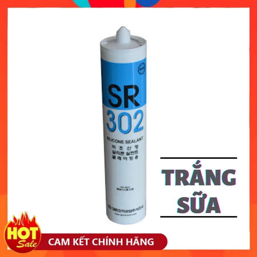 Keo silicone sr302 hàn quốc - màu trắng sữa - keo silicon dán kính - dán bê tông