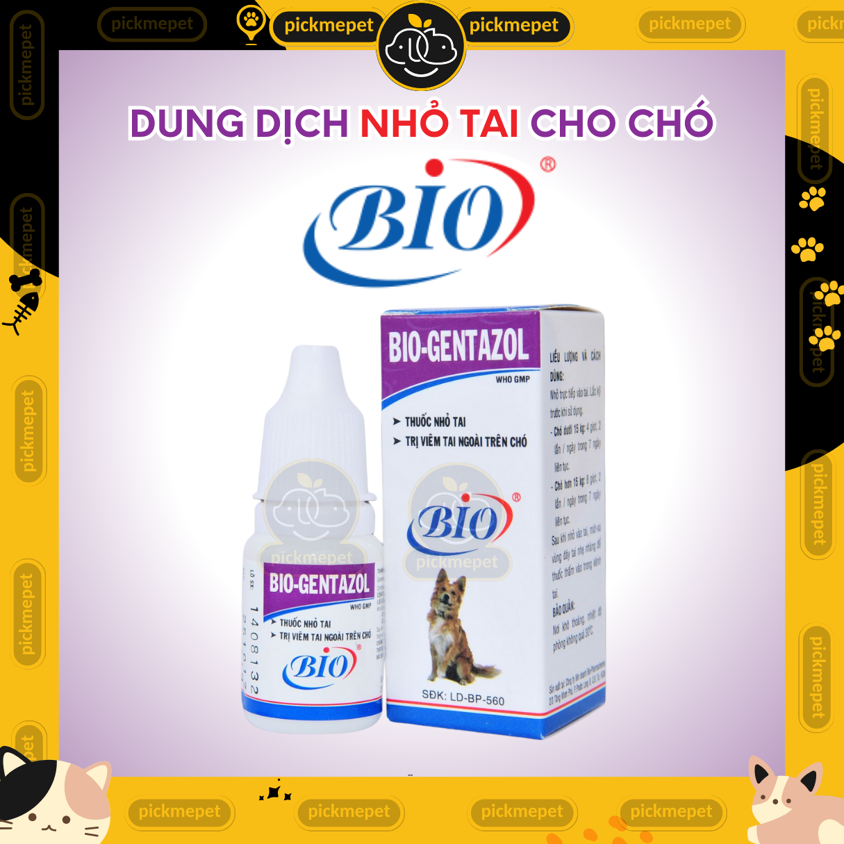 Dung Dịch Nhỏ Tai Bio-Gentazol |Bio Gentazol Cho CHÓ dạng gel