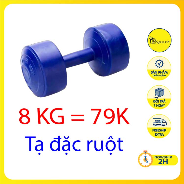 Tạ tay 8kg tạ nhựa tập thể thao 8kg (8kg x1 tạ đã nhồi)