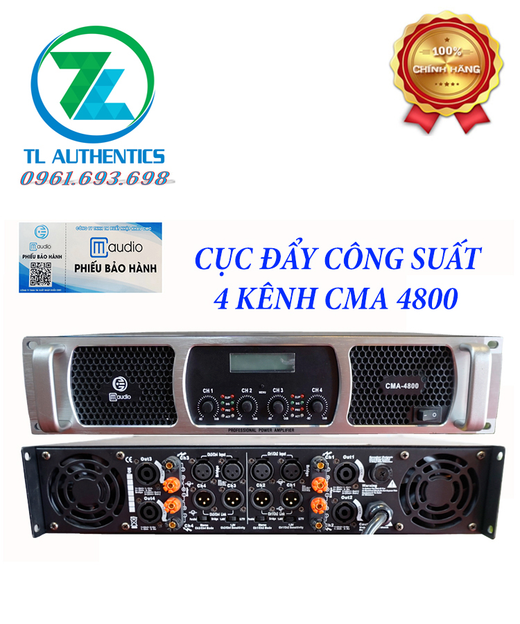 Cục đẩy công suất 4 kênh cm audio cma 4800 64 sò lớn nhập khẩu 2024 bảo hành 24 tháng tặng kèm jac canon