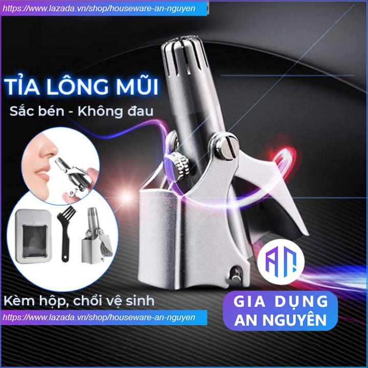 Tỉa lông mũi, dụng cụ máy cắt tỉa lông mũi bằng tay có hộp thép không gỉ