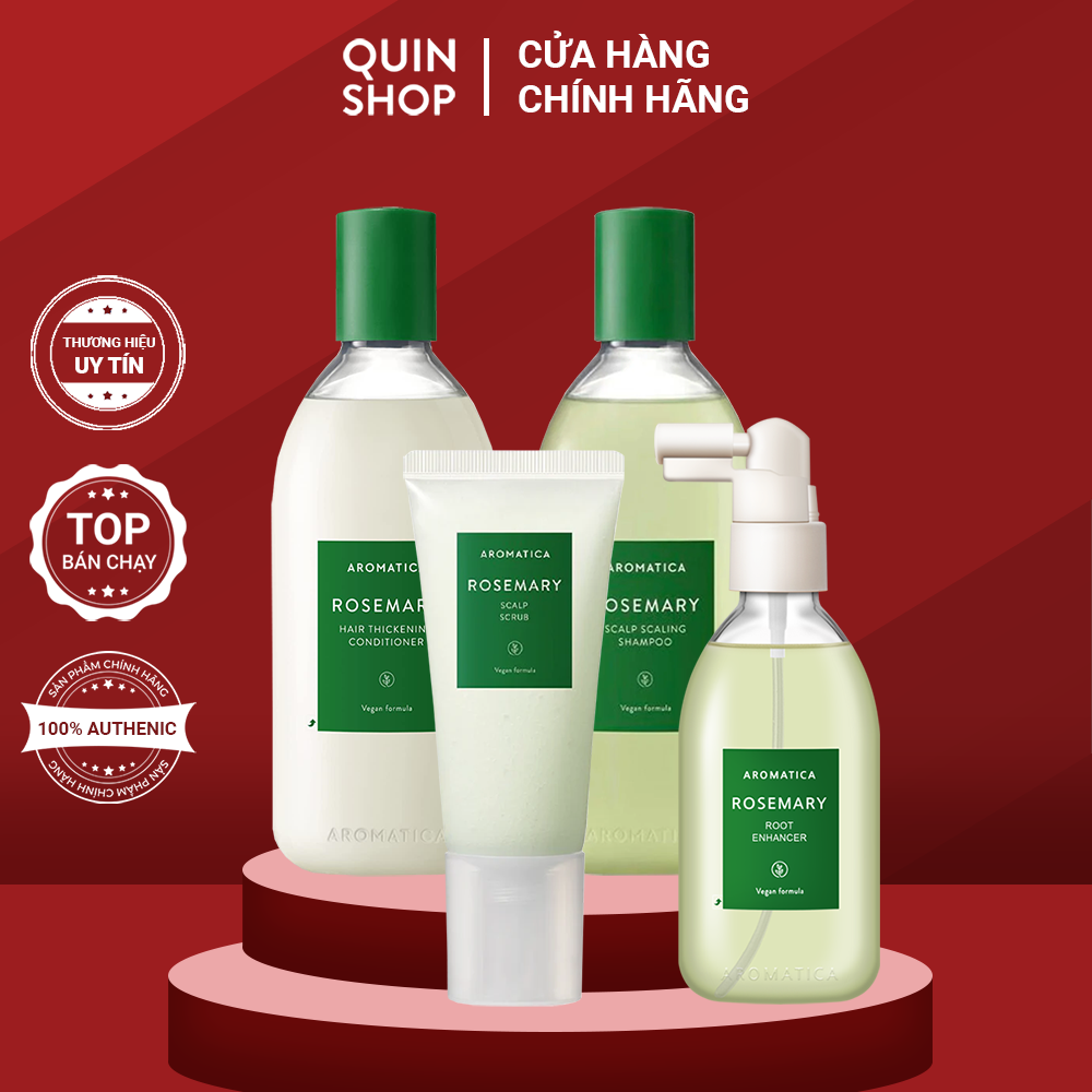 Tẩy Da Chết Da Đầu, Dầu Gội, Dầu Xả, Xịt Dưỡng Tóc Hương Thảo Aromatica Rosemary Scalp Scrub, Root Enhancer, Shampoo