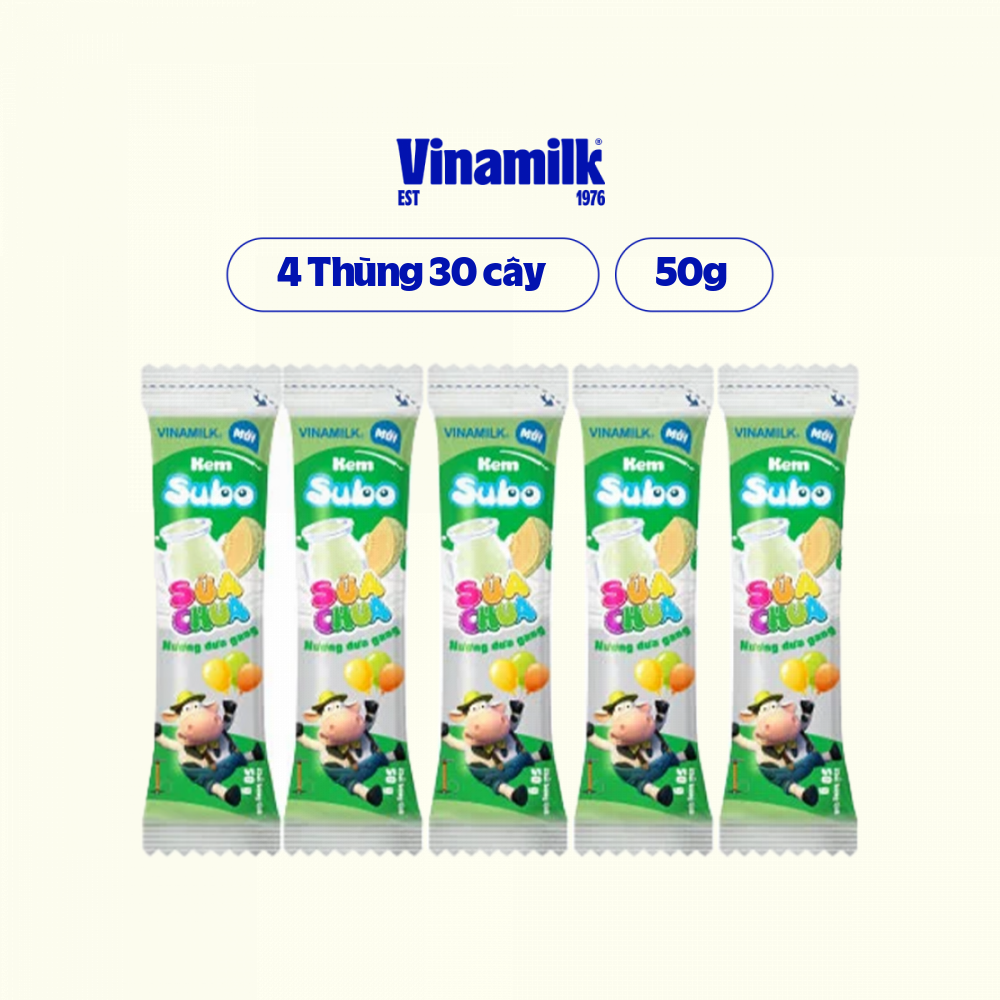 4 Thùng Kem Sữa Chua Hương Dưa Gang Subo 50g - 30 cây/Thùng