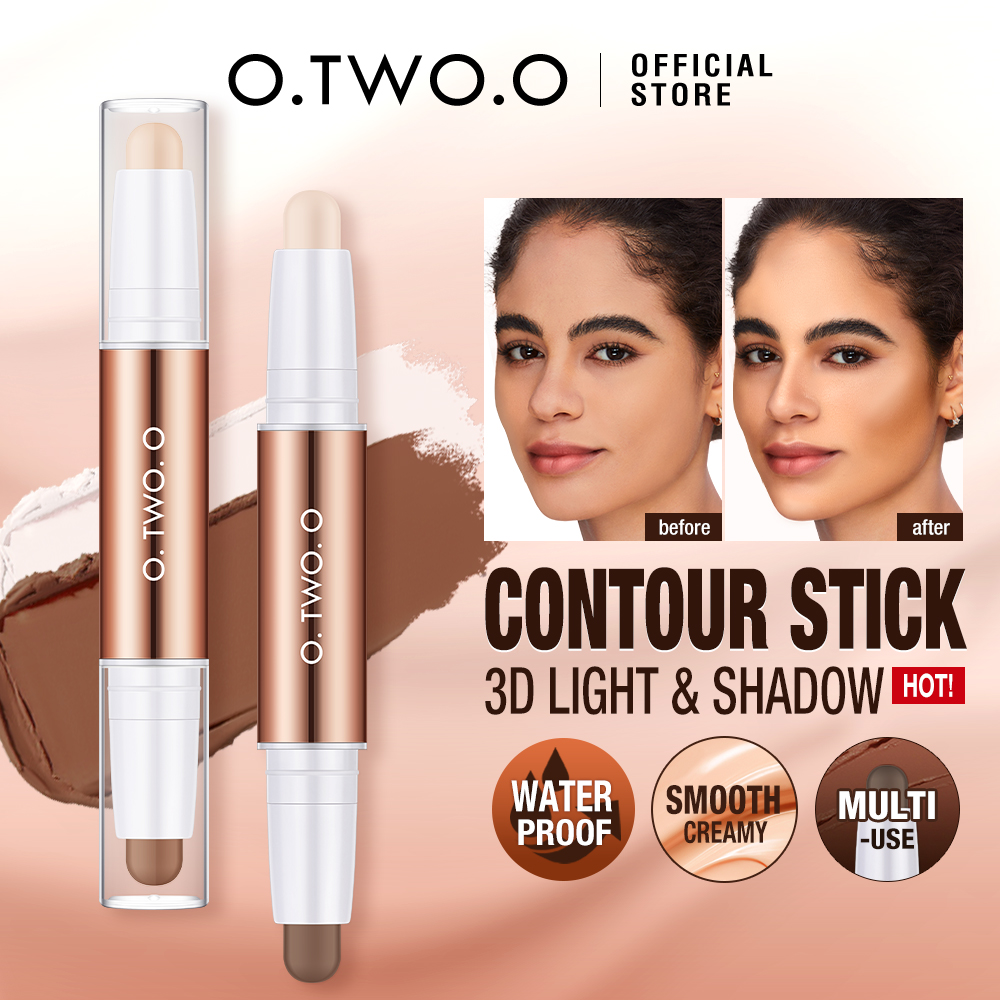 O.TWO.O Bút tạo khối 2 trong 1 lâu dài Trang điểm tự nhiên Kết cấu đường viền mịn Phấn bắt sáng đa năng 30g