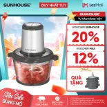 [ƯU ĐÃI 2 TẦNG VOUCHER] Máy xay thịt SUNHOUSE SHD5403/SHD5405 công suất 300W/350W dung tích 1.8L - 03 chế độ xay nhuyễn tiện lợi - Cối thủy tinh, an toàn cho sức khỏe