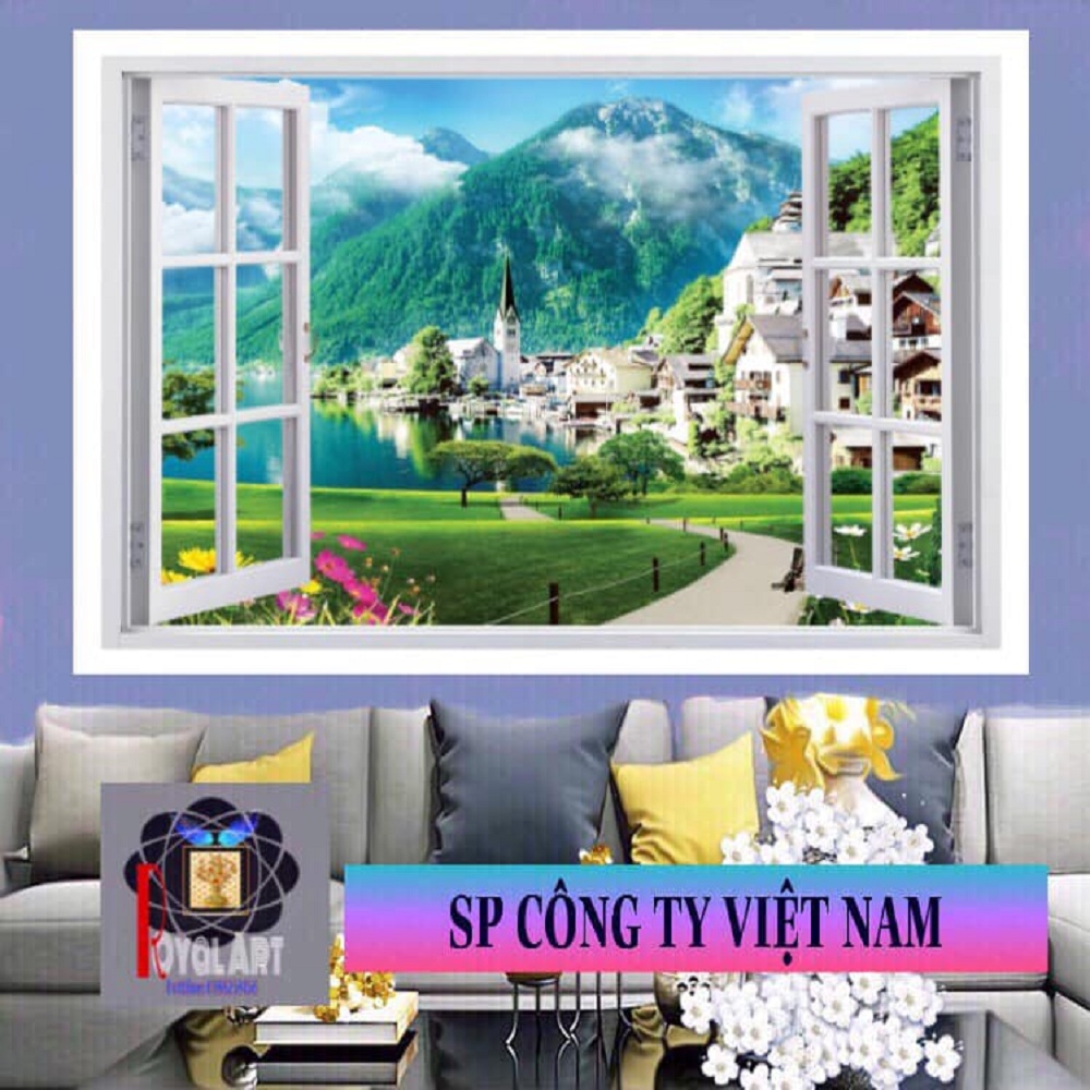 Tranh Cửa Sổ Trang Trí Phòng Cực Đẹp[Trang- Trí -Nhà ở- Cơ quan- Văn phòng-Nhà hàng- Quán hàng-Phong-Thủy-Tranh Phong- Thủy -Tranh - Treo-Tường-Tranh-Dán-Tường-Tranh-Thêu-Tranh-Đính-Đá]Lụa 3D- Royal Art Shop