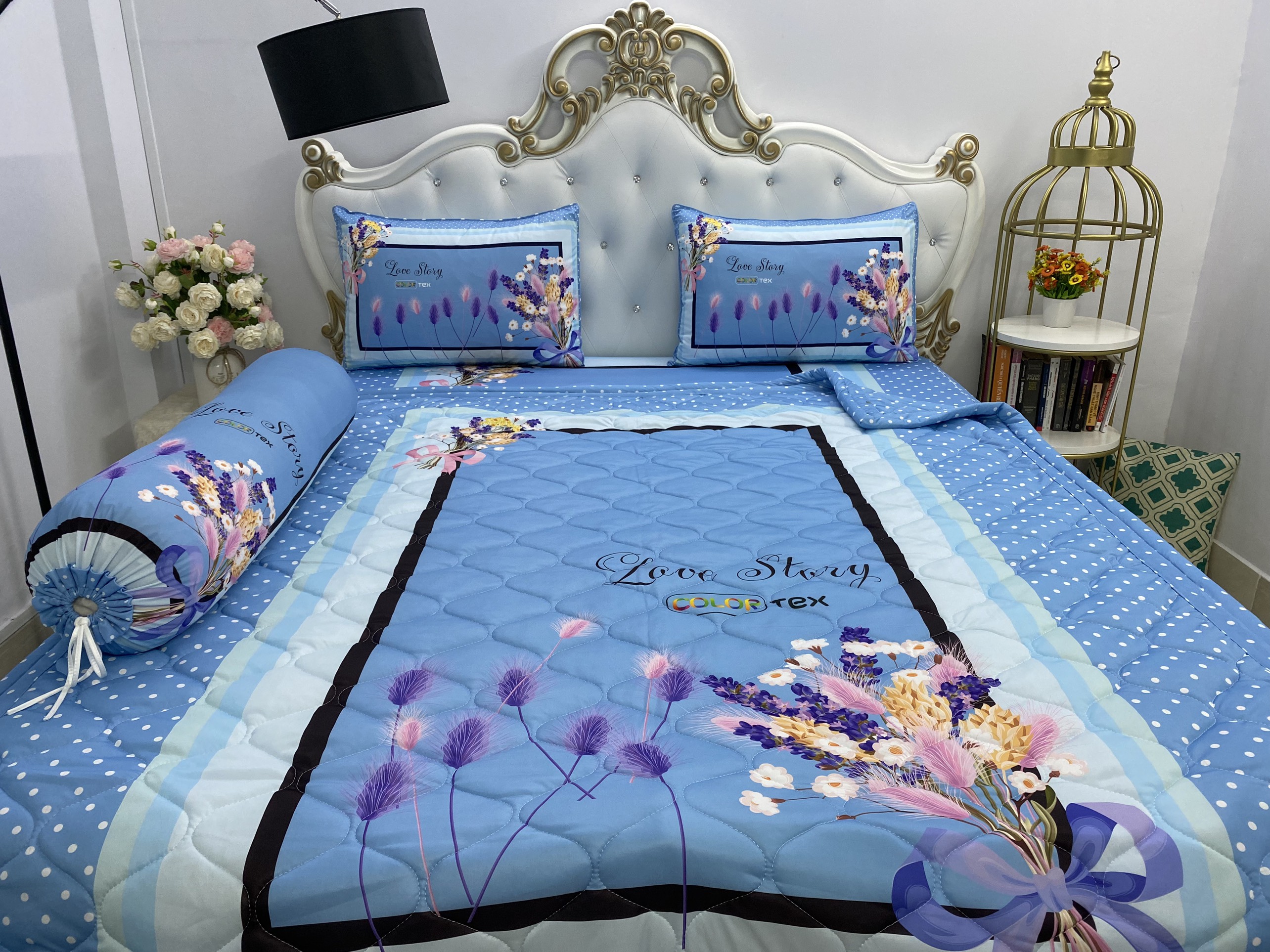 [HCM]Bộ Drap mền + áo gối { 5 món} thun Ý 5D Cao Cấp , mát lạnh, thấm hút tốt. đủ size.