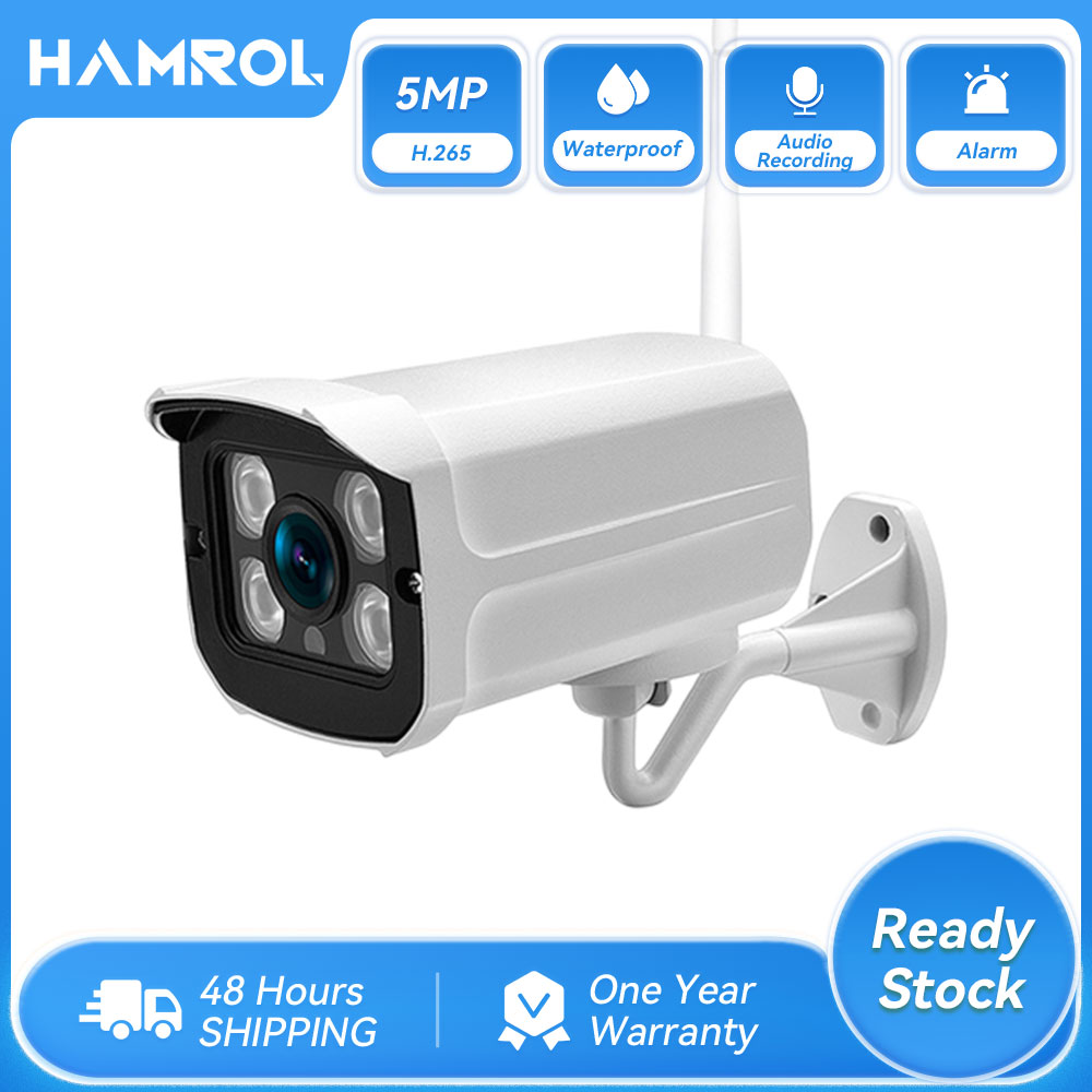 Hamrol 5MP iCsee Wireless IP Camera Audio Email Alert Outdoor 1080P WIFI Surveillance IR Night Vision CCTV Home Security Camera