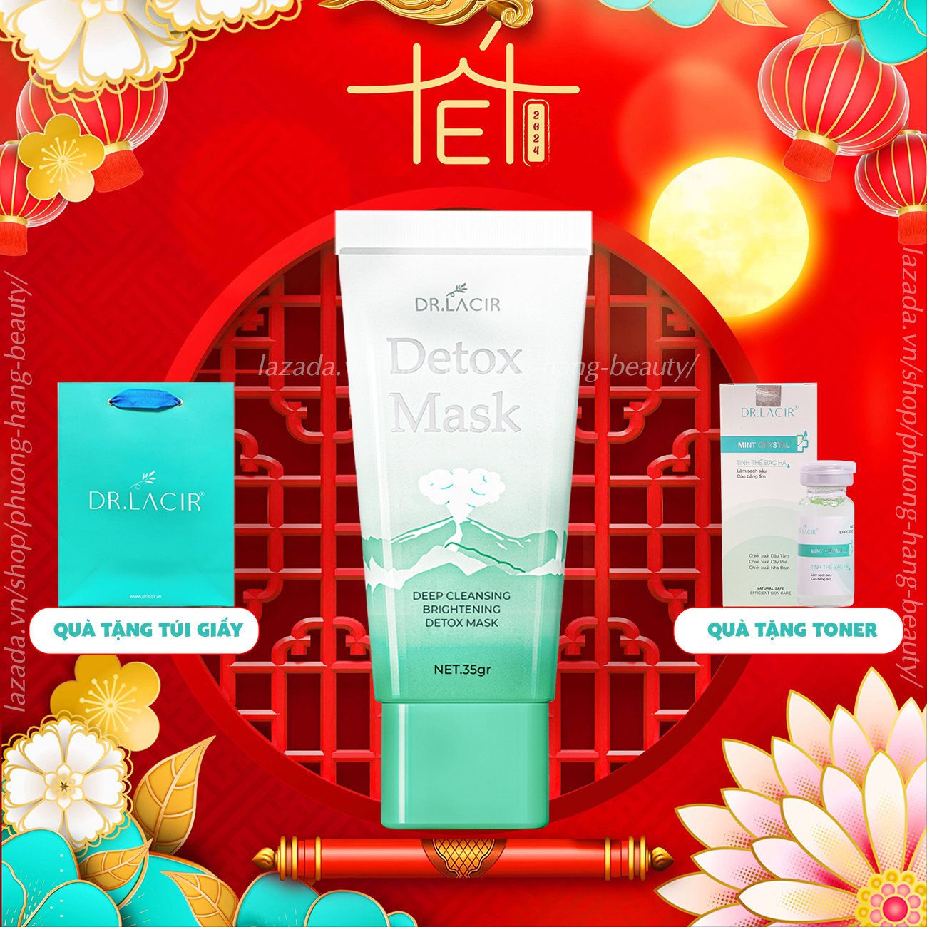 Mặt Nạ Thải Độc Dr lacir - Thải chì, Corticoid, bụi bẩn, detox mask