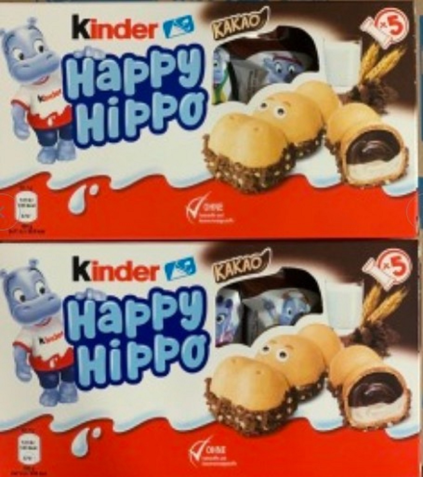 Bánh Socola Kinder Happy Hippo Hà mã các vị, hộp 5 chiếc- Germany