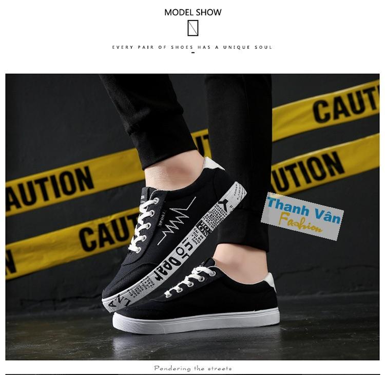 Giày nhịp tim nam graffiti TV051(đế trắng) size từ 39-44