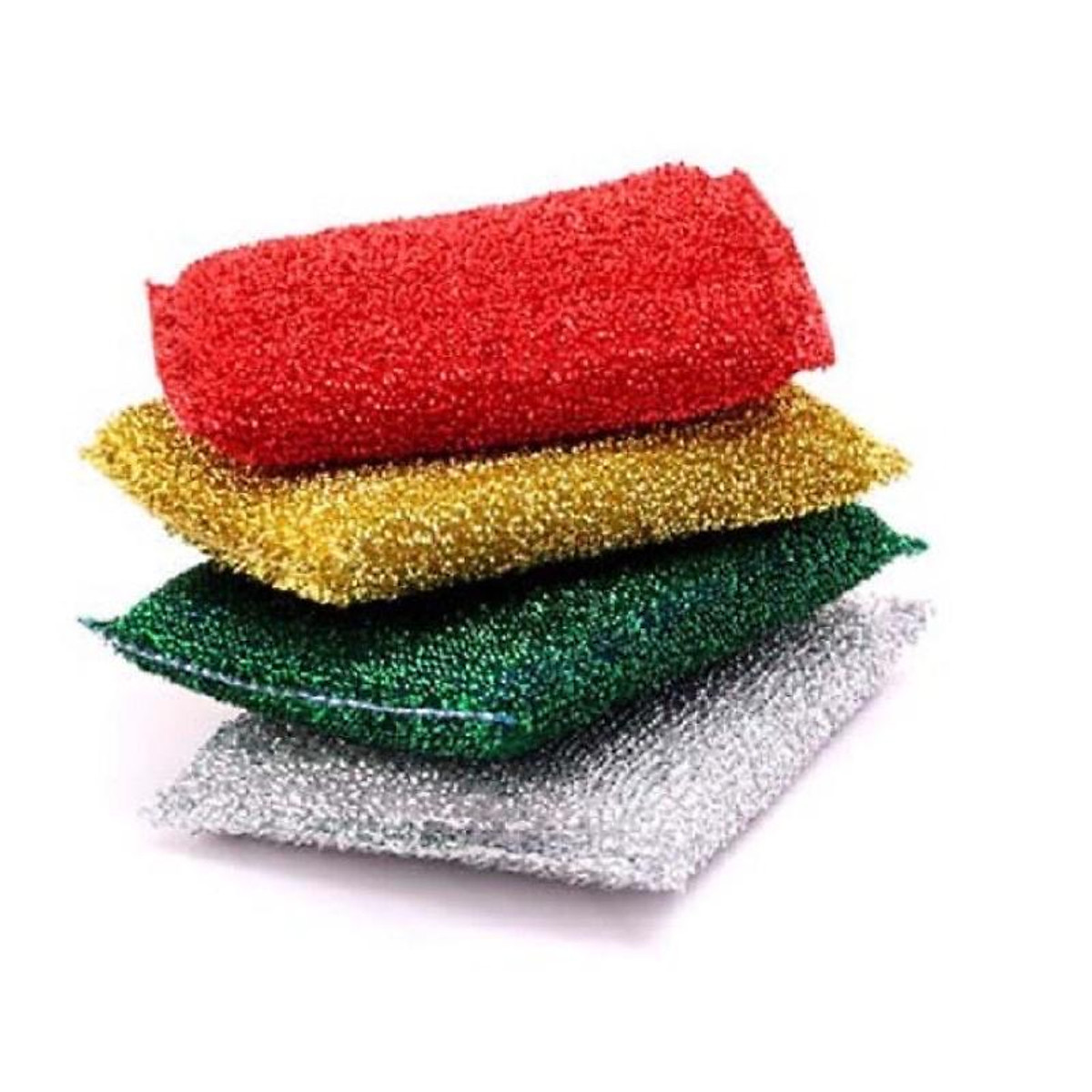 Miếng rửa chén kim tuyến đa năng siêu sạch cao cấp - giao màu ngẫu nhiên 6x6cm-kệ gia vị
