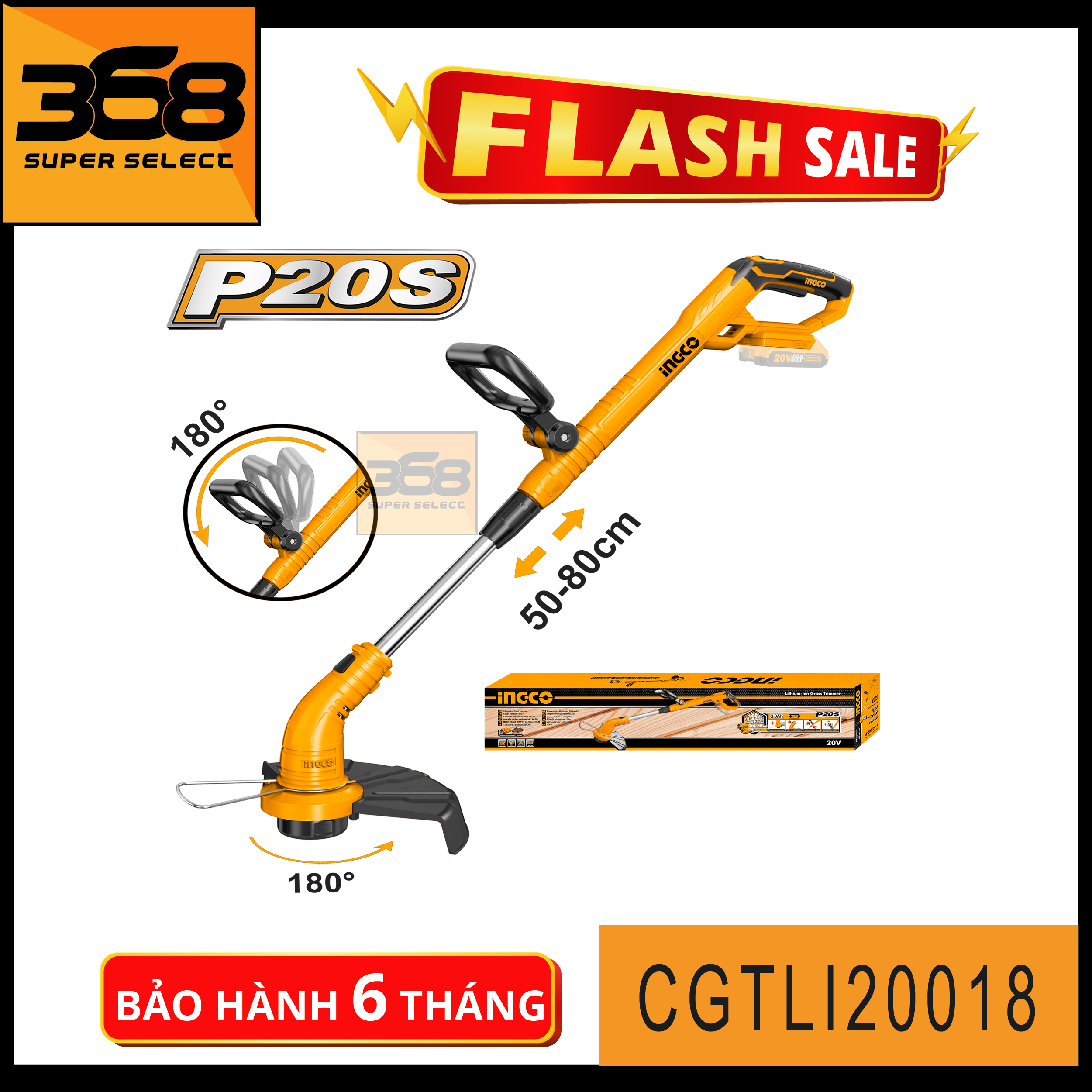 P20s máy cắt cỏ dùng pin 20v ingco cgtli20018