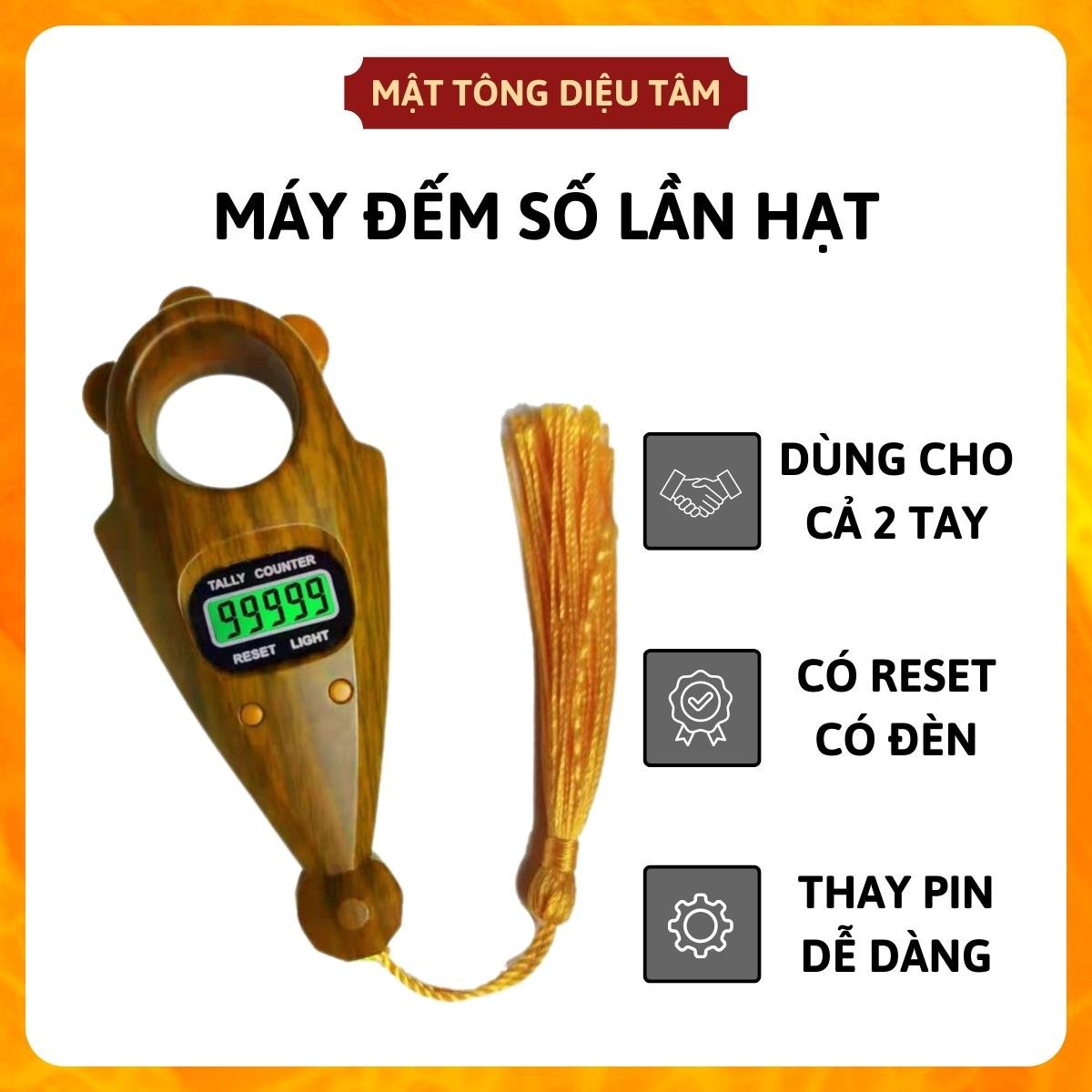 Máy đếm tụng kinh niệm phật Tràng Hạt Đếm Số Niệm có đèn Phật đồ thờ cúng