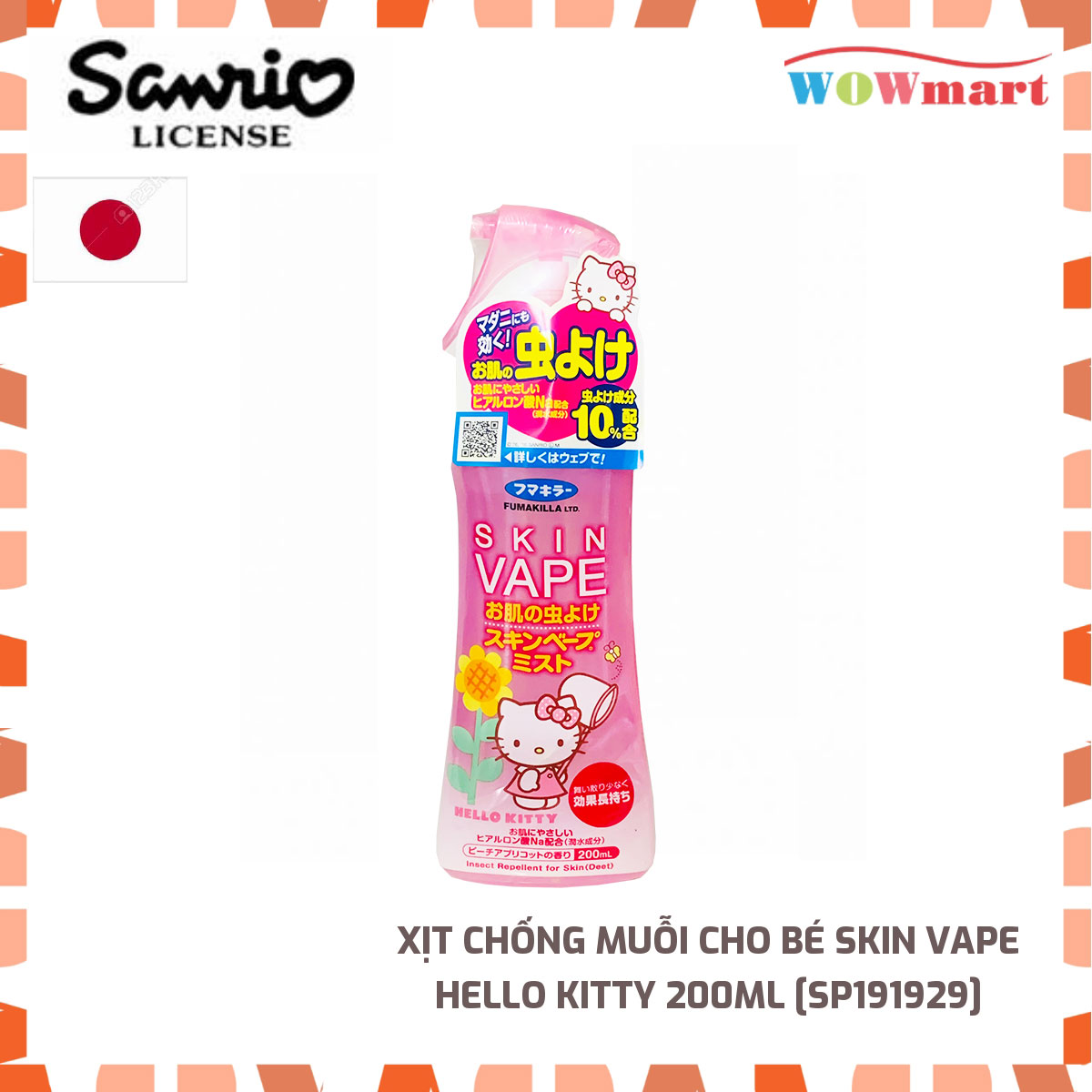 Xịt chống muỗi cho bé Skin Vape Hello Kitty 200ml -