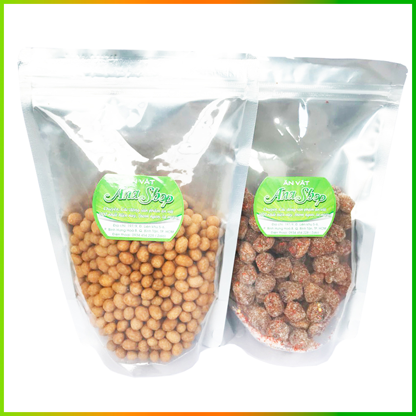 COMBO: 500Gram Đậu Phộng Da Cá Nước Cốt Dừa  và 500Gram Me Cay Ngào Đường Muối Ớt  Ăn Vặt ANA Shop - Đồ Ăn Vặt Ngon