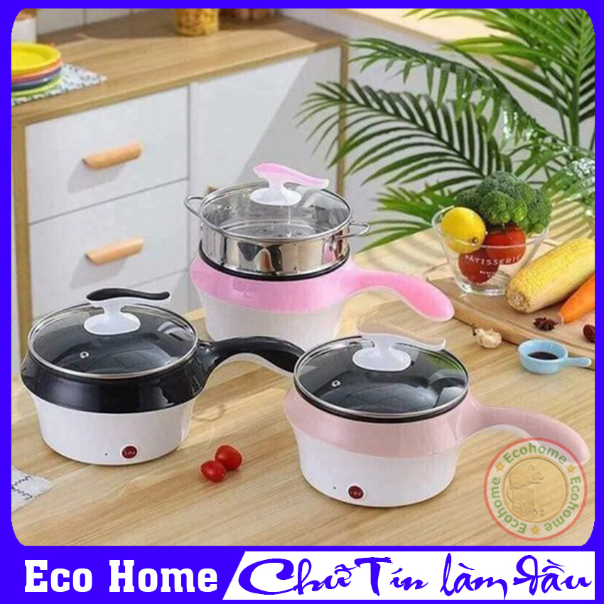 NỒI LẨU ĐIỆN MINI 2 TẦNG KÈM XỬNG HẤP- BẢO HÀNH 3 THÁNG - Nồi lẩu điện đa năng mini, Nồi lẩu mini đa năng, Nồi lẩu điện mini, Ca nấu mì mini 2 tầng kèm xửng hấp, Nồi lẩu điện mini 2 in 1 - Eco Home
