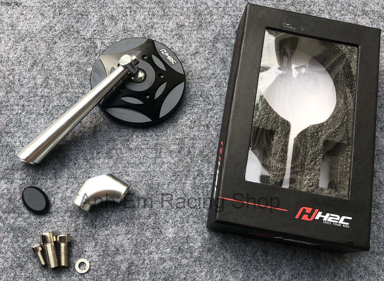 Kính H2C Tròn Nhôm CNC gắn xe máy Sirius,Exciter,Sonic,Wave,Dream,Airblade,Sh...Giá Siêu rẻ đẹp