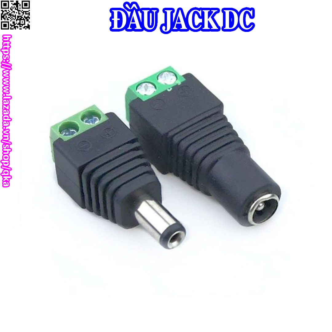 Jack nguồn dc đực và jack dc cái 5.5x2.1mm