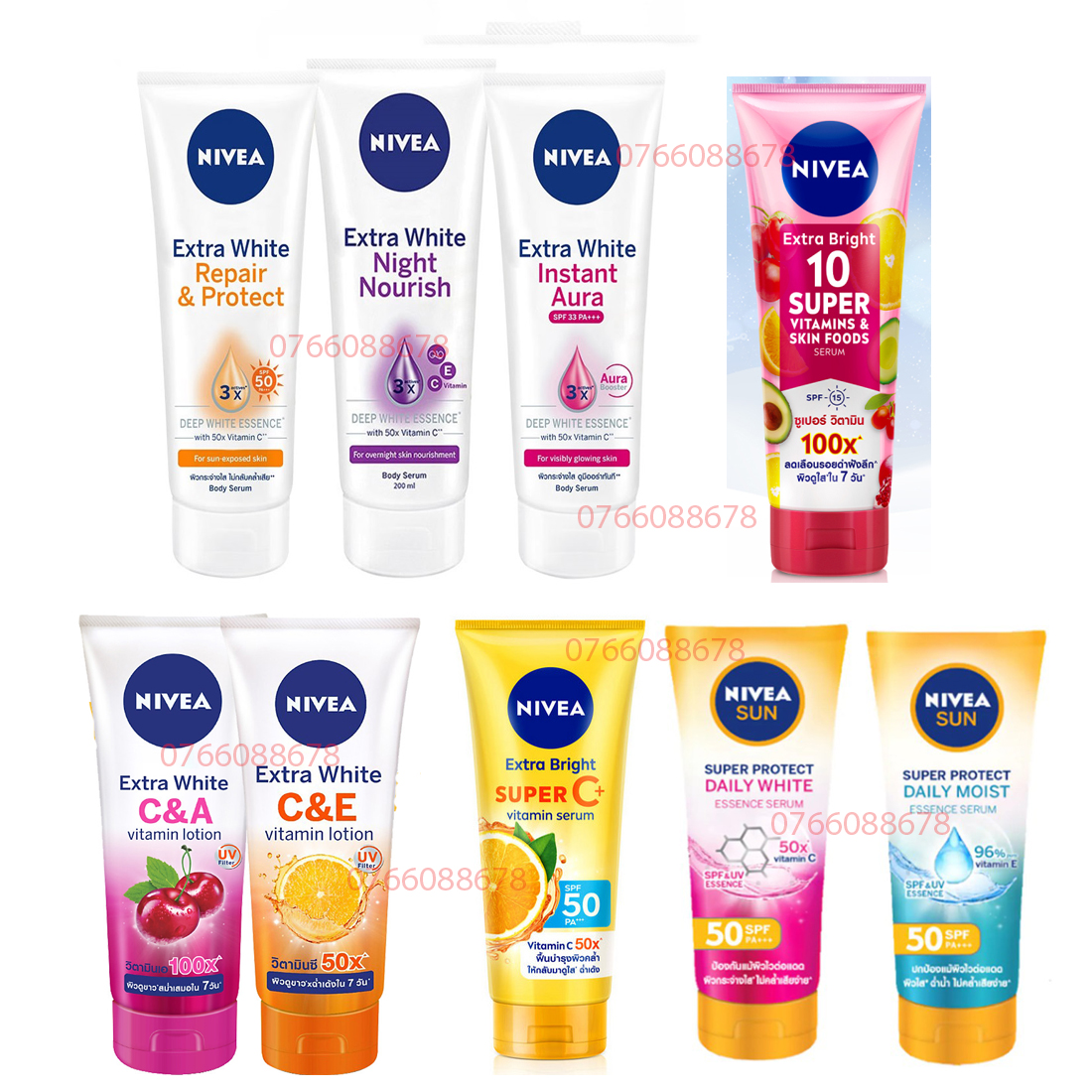 Serum dưỡng thể trắng da nivea 180ml