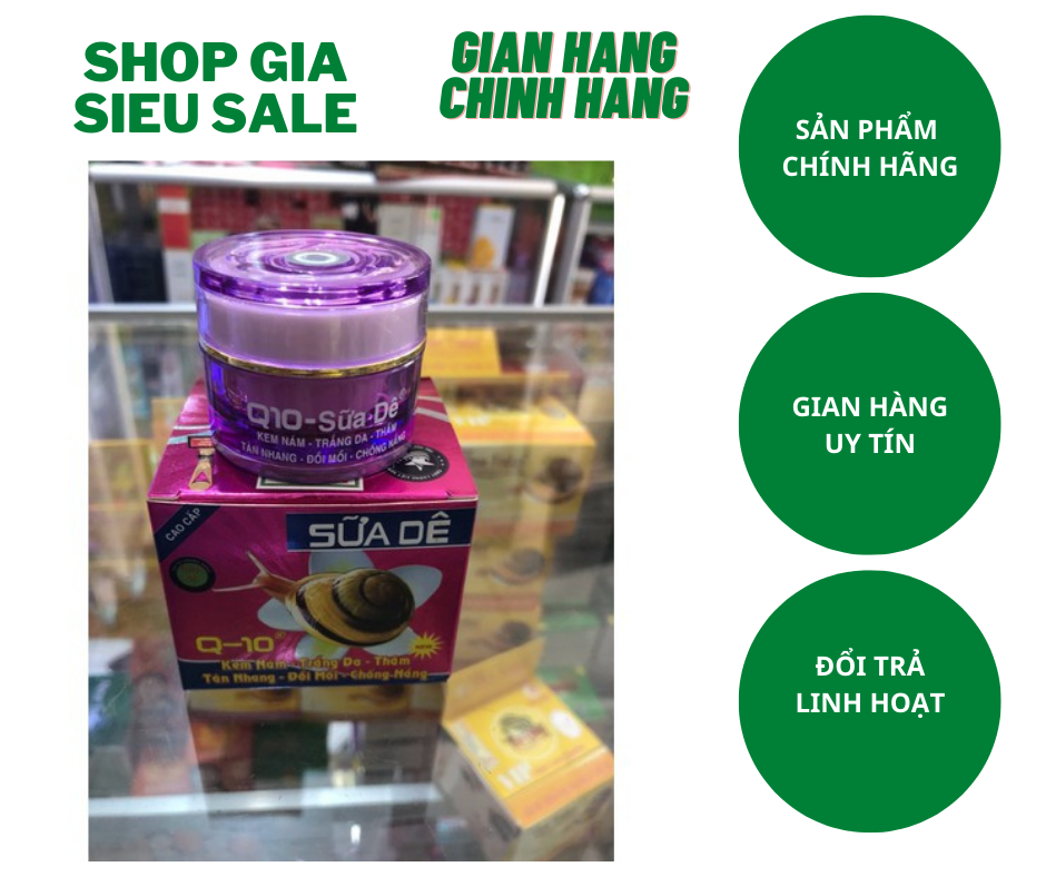 Kem q10 nám siêu trắng chống nhăn tàn nhang đồi mồi chống nắng 18g