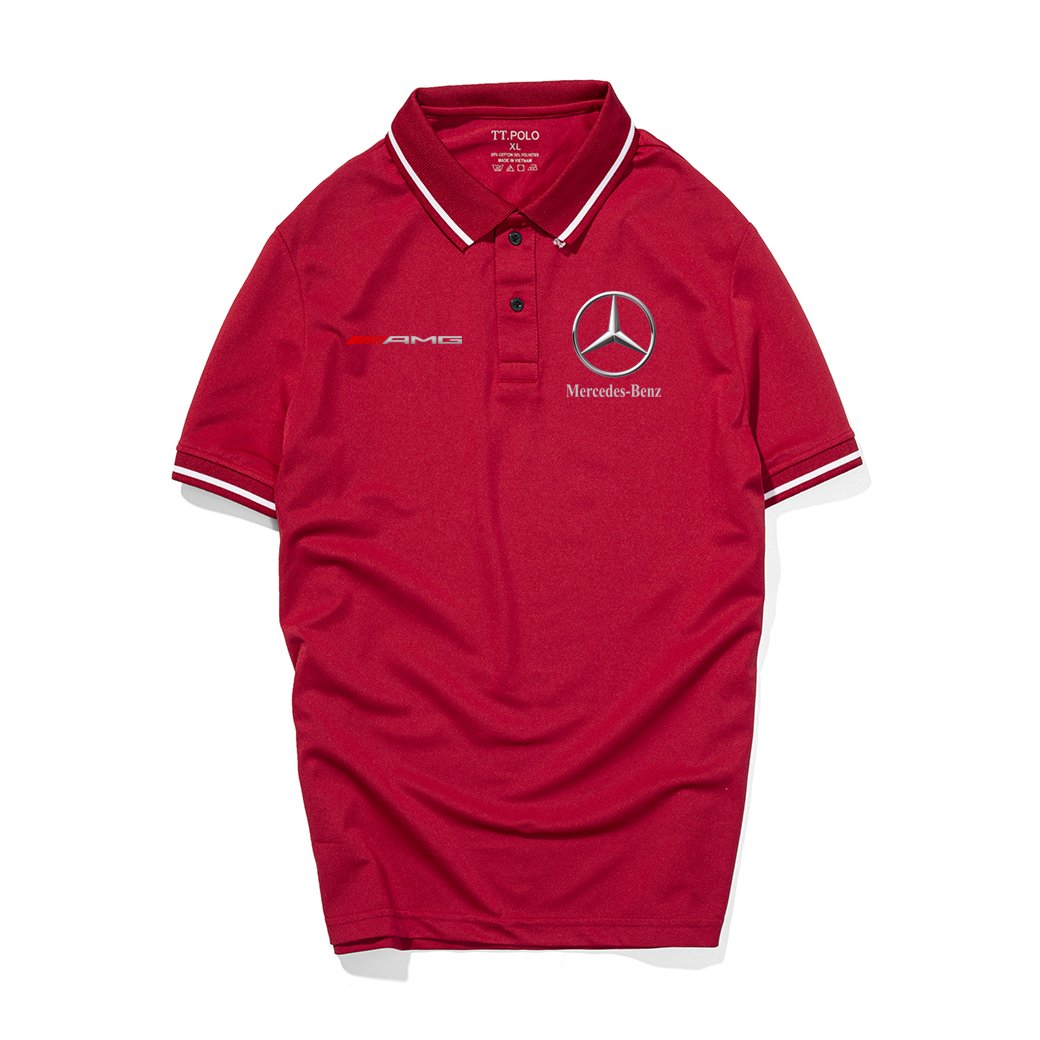 Áo polo nam , cổ dệt bo len ,áo thun nam có cổ tay ngắn thanh lịch polo Mercedes Viền- Handsome Store