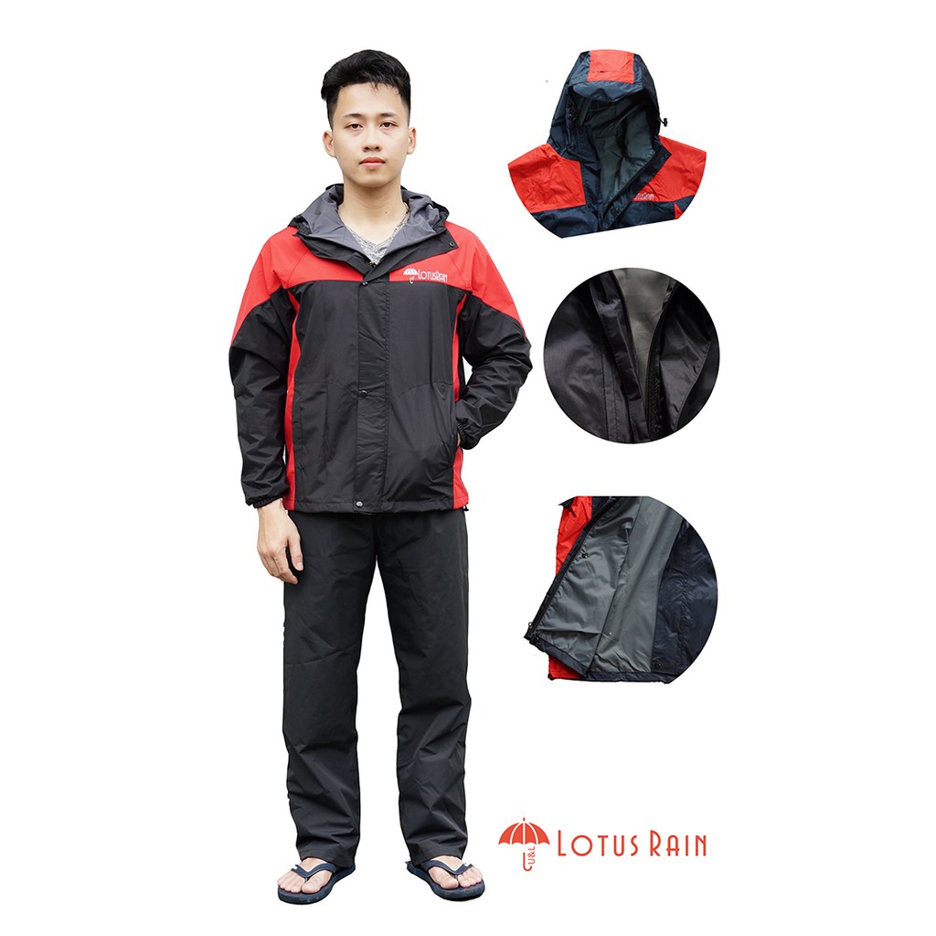 Áo Mưa Bộ 2 Lớp Kiêm Áo Gió Lotusrain (Hàng Chuẩn Đẹp)