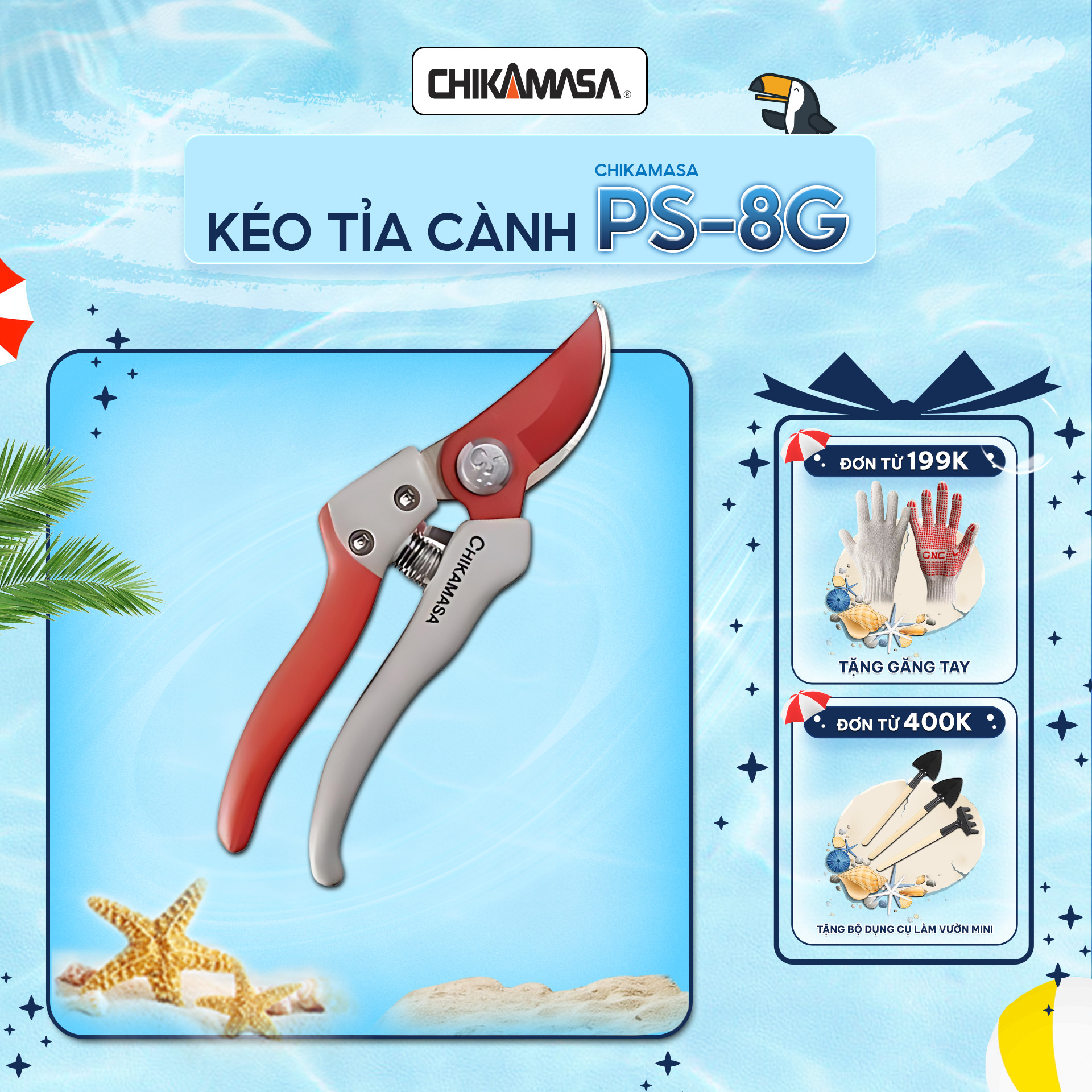 Kéo cắt cành cao cấp Nhật Bản Chikamasa PS-8G