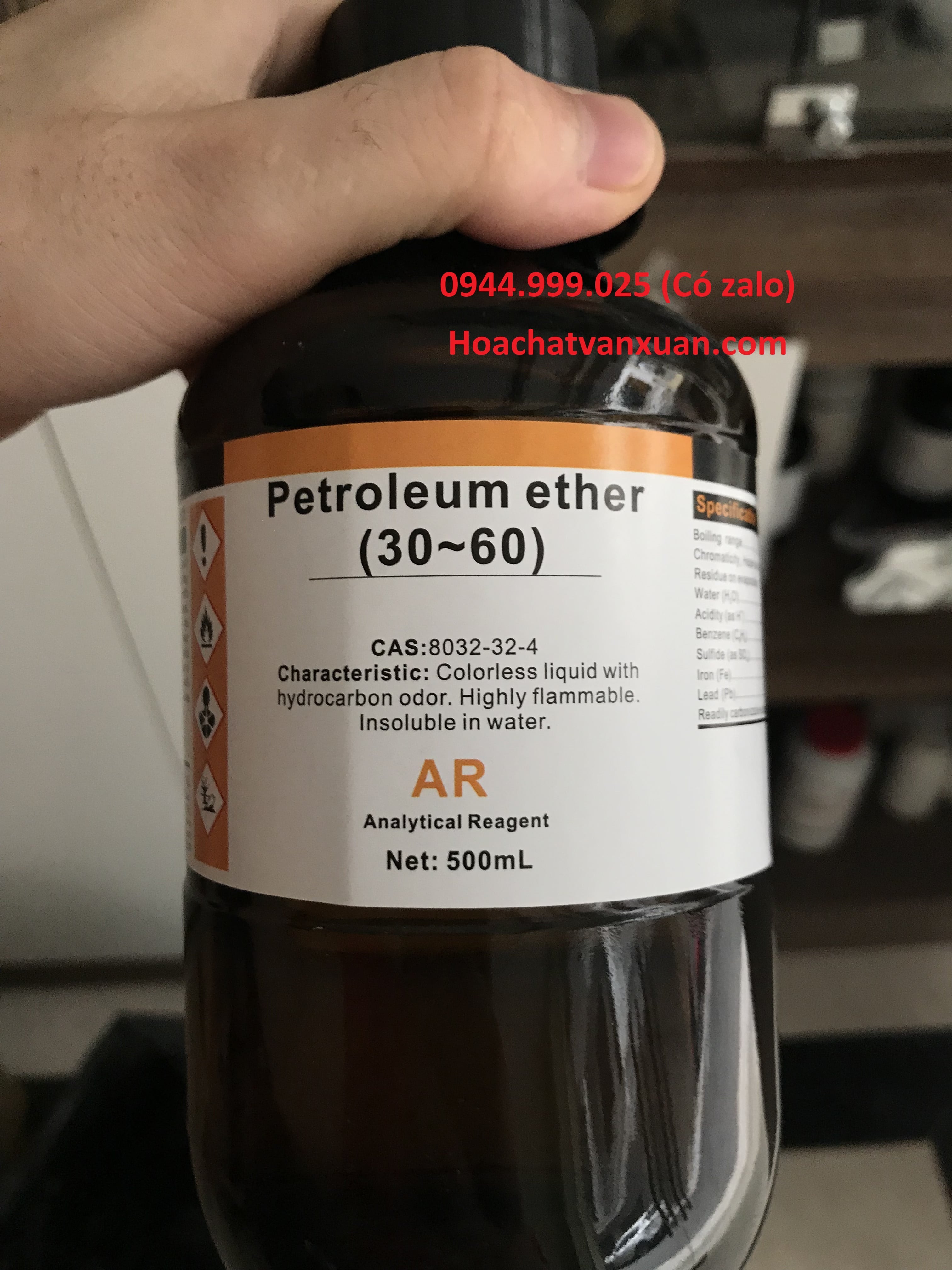 Petroleum ether 30-60 chai 500ml xilong cas 8032-32-4 ete dầu hỏa