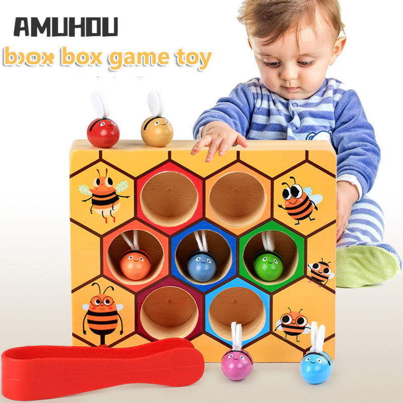AMUHOU MontAMUHOUsori Giáo Dục Sớm Bằng Gỗ Trò Chơi Bắt Côn Trùng Mẫu Giáo