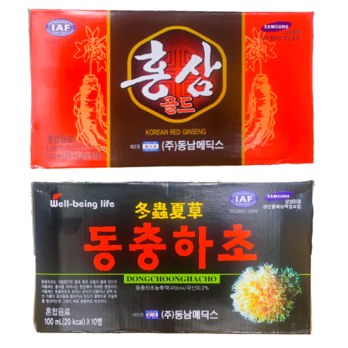 Combo 3 hộp nước hồng sâm + 3 hộp nước đông trùng hạ thảo Hàn Quốc
