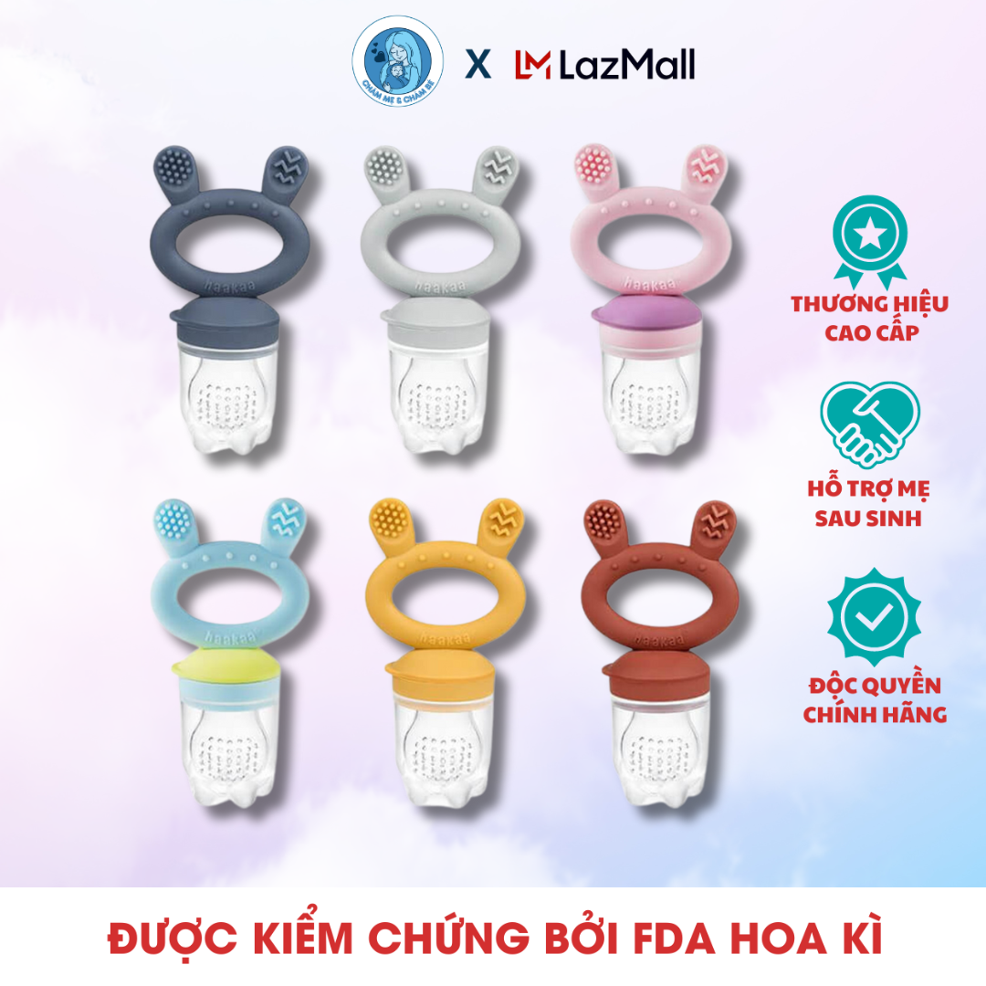 Túi nhai ăn dặm chống hóc Haakaa. Chất liệu silicone cao cấp, an toàn. Không chứa BPA, PVC và phthalate