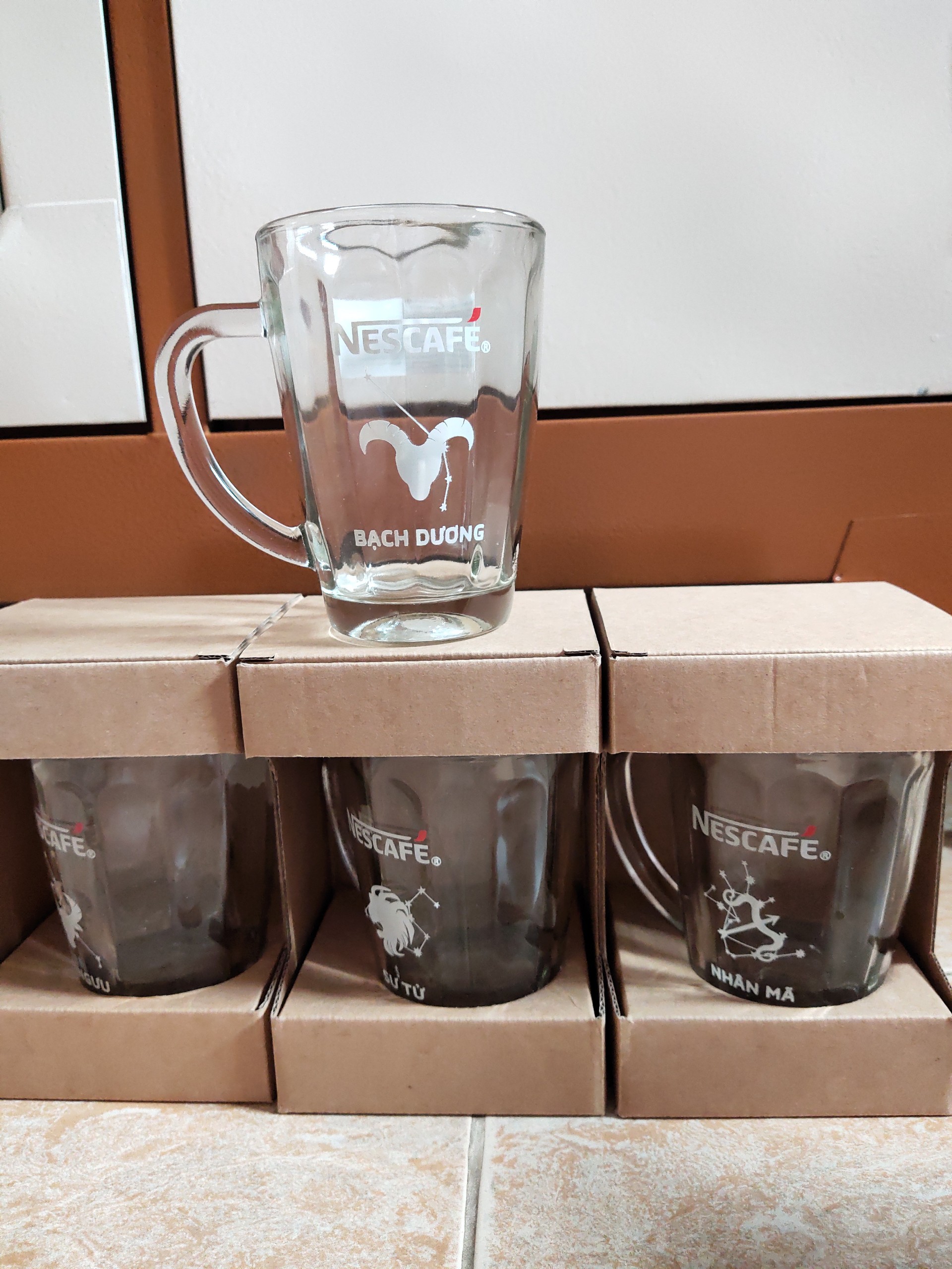 Bộ 6 ly thủy tinh có quai cầm 340ml