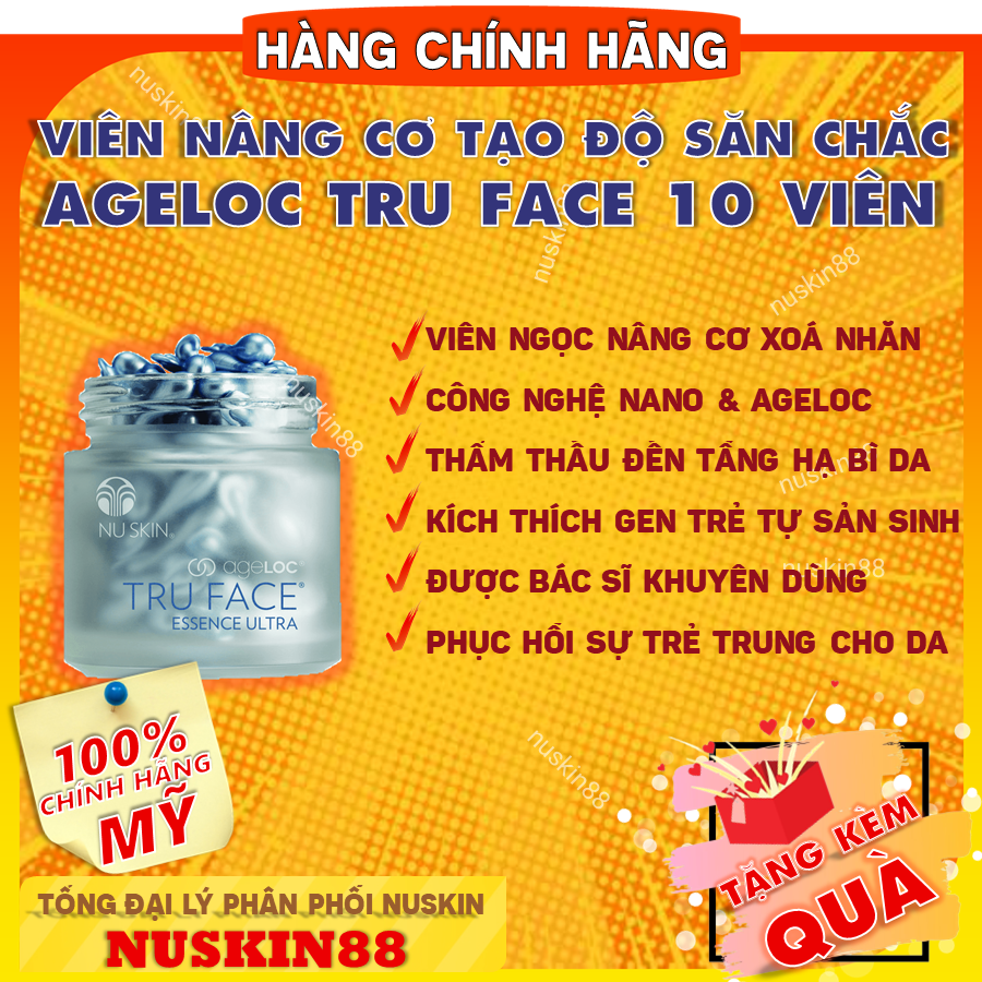 Tinh chất nâng cơ săn chắc da Tru Face Essence Ultra Nuskin chống lão hóa - xóa nhăn - giọt nước thần Tru Face - Lumispa Ageloc Boost - Nâng cơ trẻ hóa Galvanic Spa - Nuskin 88 - Mỹ phẩm Nuskin