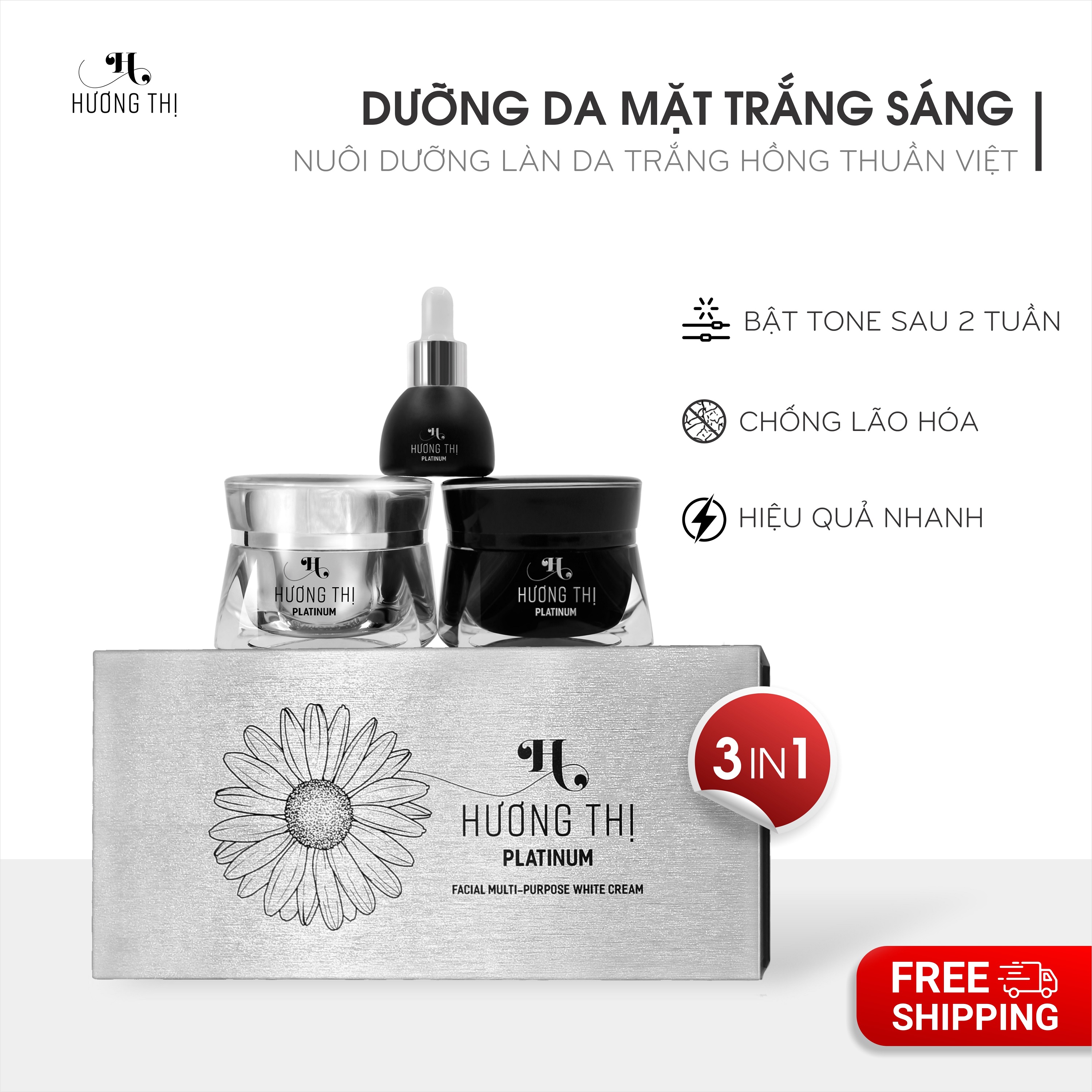 Bộ Kem Dưỡng Da Mặt Đa Chức Năng Làm Trắng Da Hương Thị Phiên Bản Mới