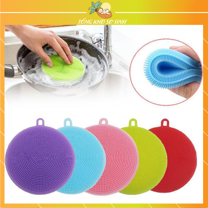 Miếng rửa chén bát silicon có móc treo, dùng cọ rửa chén bát dụng cụ nhà bếp và rau củ, thiết kế thông minh dễ dàng vệ sinh, mau khô, kháng khuẩn, miếng rửa chén, mieng rua chen silicon, dụng cụ rửa chén, đồ rửa chén,