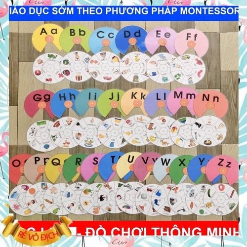 [SALE] [GIÁO DỤC SỚM] ĐĨA XOAY Bảng chữ cái Tiếng Anh  - Đồ chơi giáo dục sớm Montessori