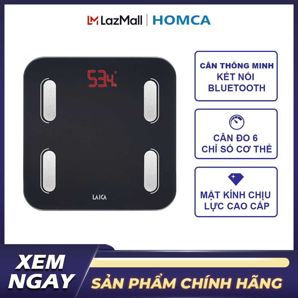 Cân điện tử thông minh laica ps7015 - cân đo 6 chỉ số