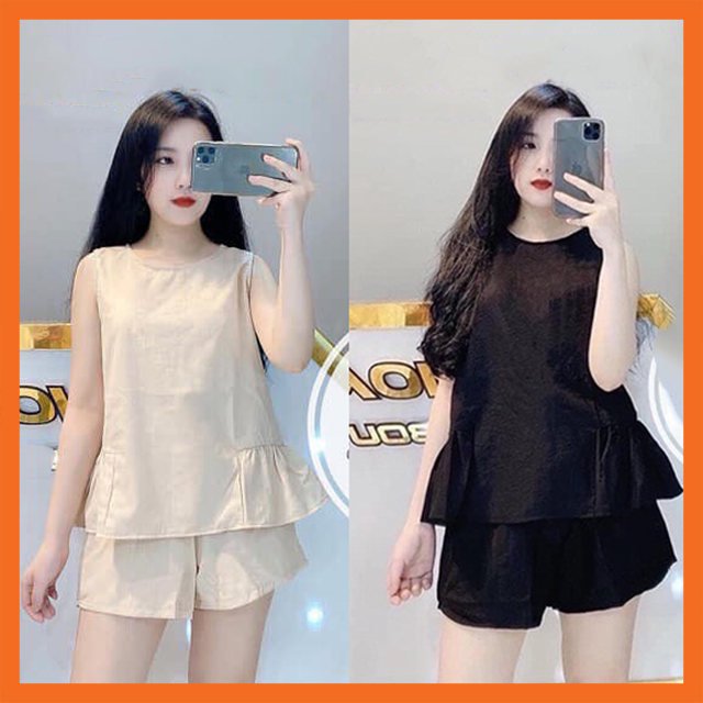 Đồ bộ ngủ nữ 3 lỗ chất đũi mặc nhà Madela siêu đẹp kiểu dáng trẻ trung - SN10