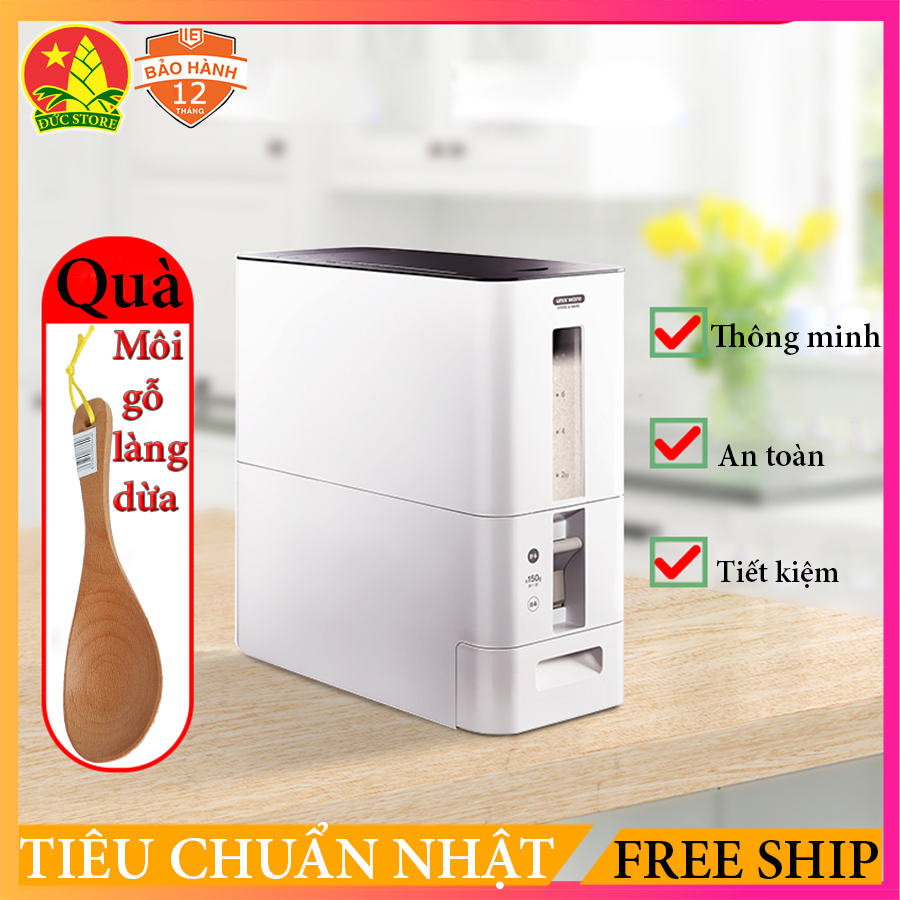 Thùng gạo thông minh. Khử ẩm,loại bỏ côn trùng giữ hạt gạo luôn tươi ngon,tự động đong gạo.Chất liệu nhựa an toàn - chất lượng nhập khẩu models 881