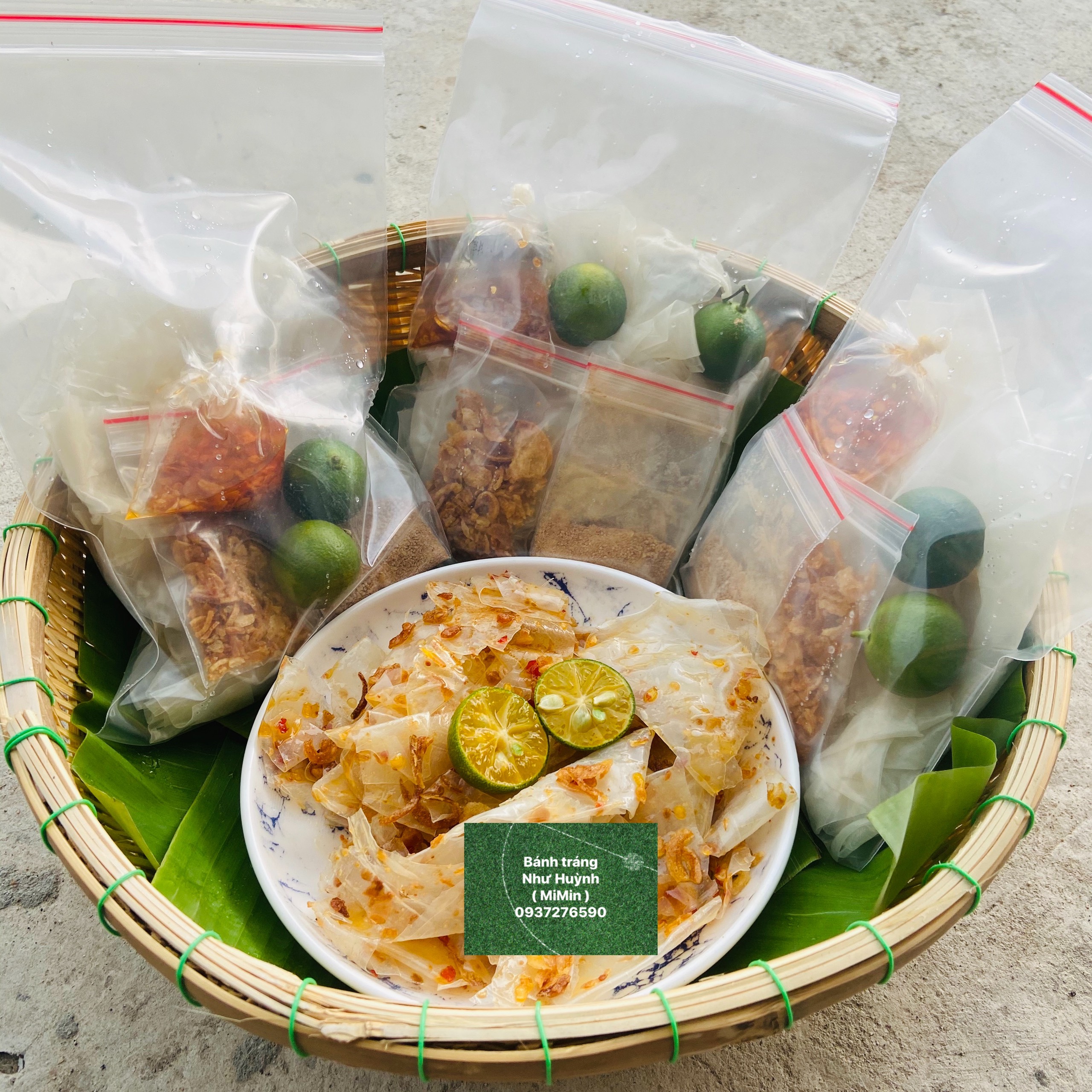 (Combo 10 bịch) Bánh Tráng Ria Dẻo trộn satê muoi nhuyen hanh phi- bánh tráng MIMIN