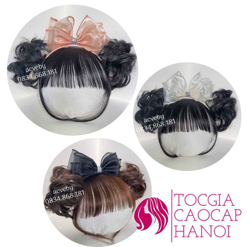 Cài tóc giả nơ cho bé Handmade 100%