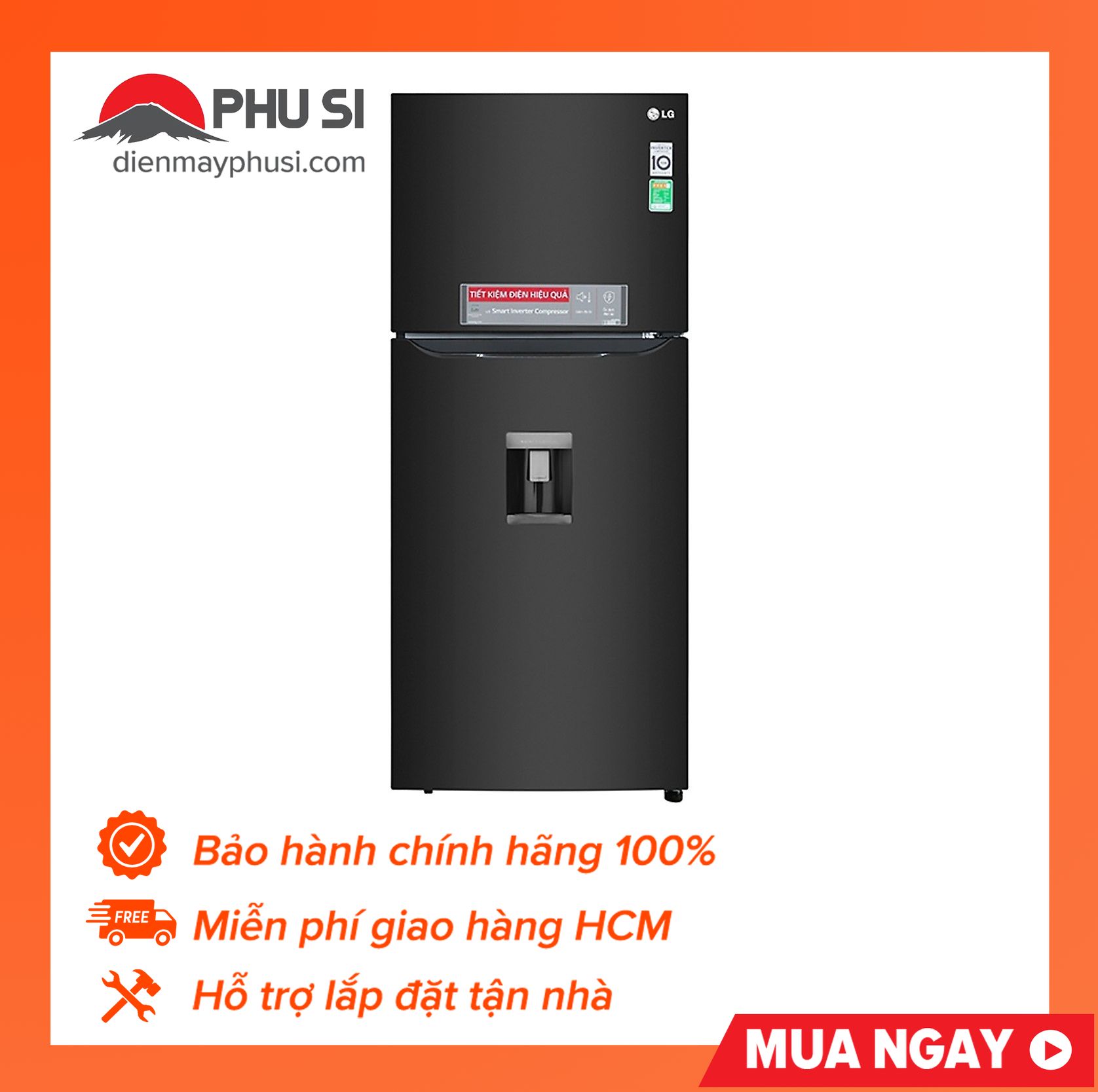 [Trả góp 0%]Tủ lạnh LG GN-D422BL 393 lít Inverter