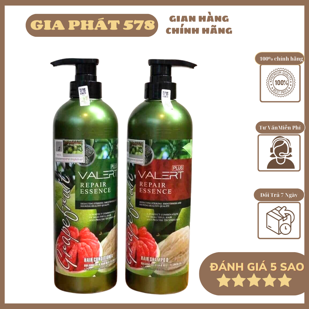 Cặp Dầu Gội Xả Grapefruit Valert Plus Bưởi giảm Rụng Tóc Cao Cấp