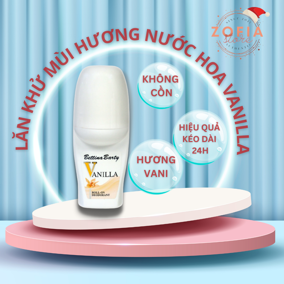 Lăn khử mùi hương nước hoa Bettina Barty Vanilla Đức 50ml