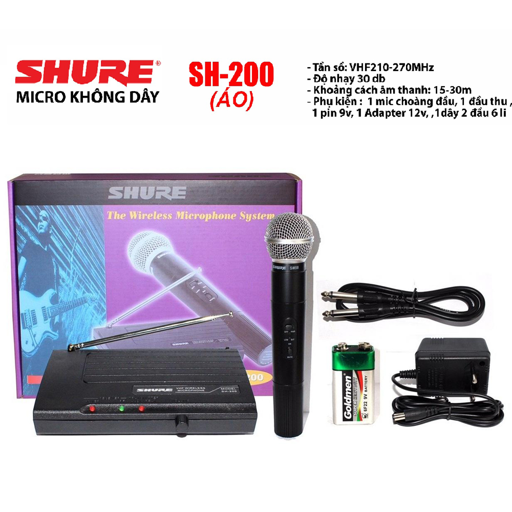 Máy trợ giảng không dây loại nào tốt Loa trợ giảng công suất lớn Micro Không Dây Shure SH 200 Cài áo loa trợ giảng cài áo tiện lợi kết nối bằng tần số cao cấp mic trợ giảng cho giáo viên và hướng dẫn viên du lịch.