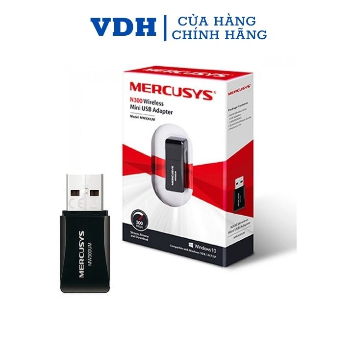 USB WiFi receiver for PC, laptop USB WiFi mercusys mini N300 MW300UM