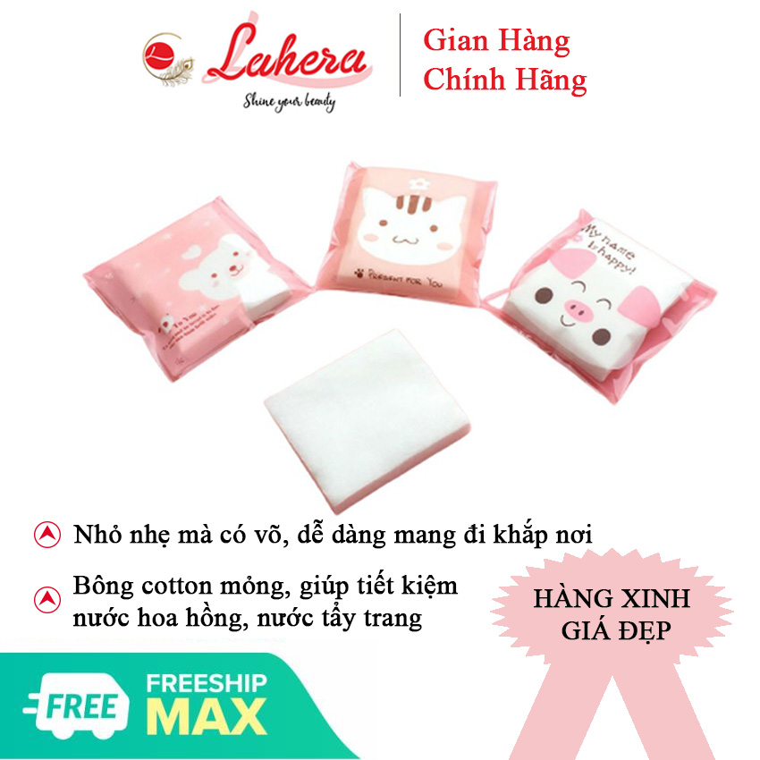 Bông tẩy trang, bông trang điểm mini bỏ túi du lịch 25 miếng Llahera TQPK04 siêu dễ thương