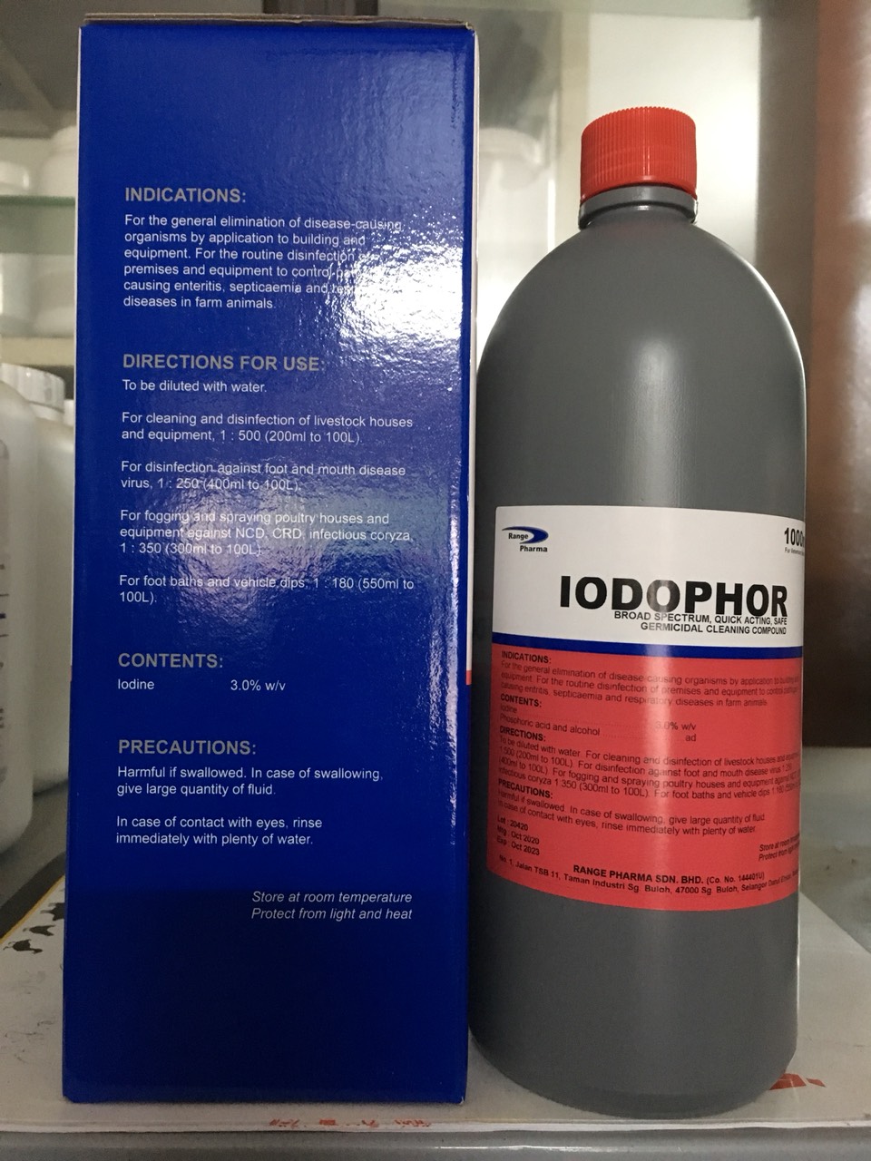 Iodophor (1 lít) sát trùng phổ rộng, hoạt động mạnh, an toàn - chỉ dùng trong thú y